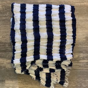 Navy blue and white scarf